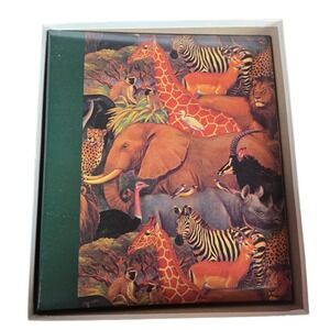 New Hallmark African Animals Photo Album Scrapbook PHA7148 Green Inserts Craft